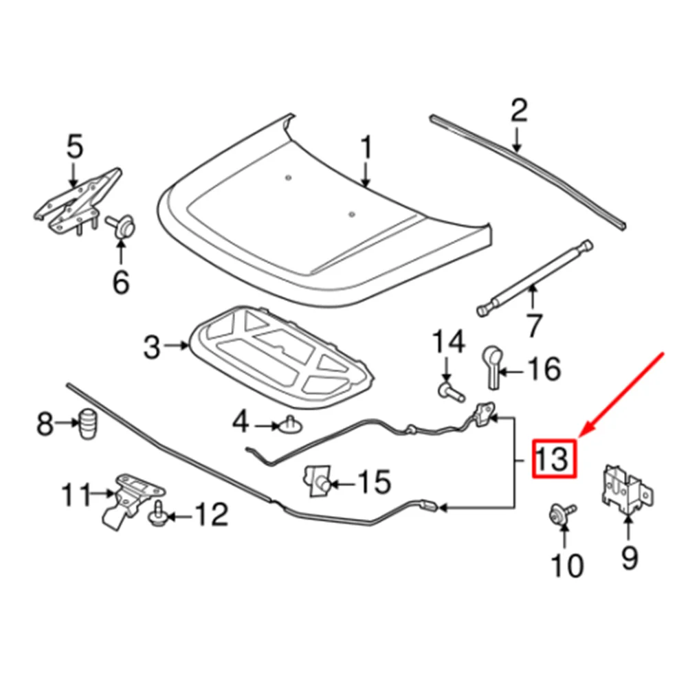 Трос открывания переднего капота автомобиля LR 006614 Для Land Rover LR2 Freelander 2 2006-2014 гг.