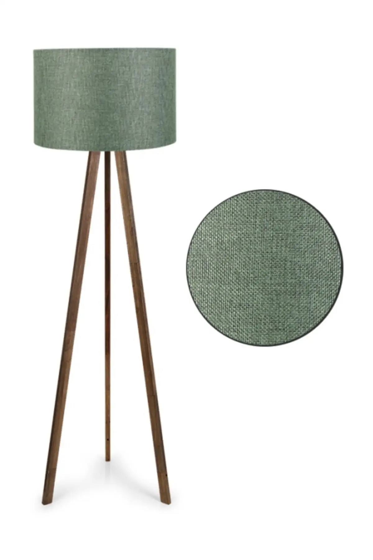 

Practical Wooden Tripod Floor Lamp Green