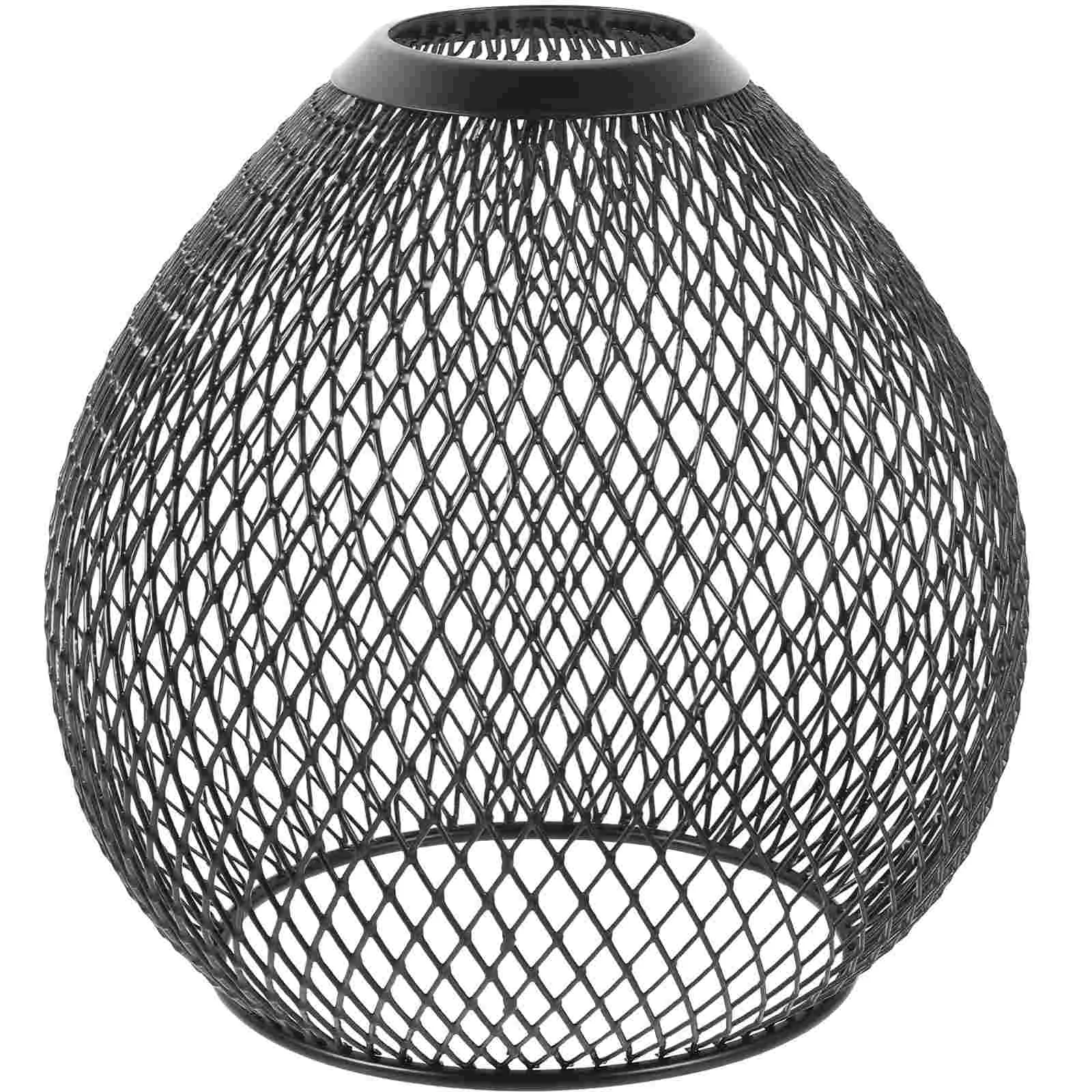 

Wrought Iron Hollow Lampshade Japandi Decor Pendant Light Cover Vintage Metal Wire Ceiling Lights Hanging