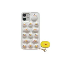 suitable for iphone12 13 max mobile phone case silicone soft decompression three dimensional chicken expression mobile phone bag