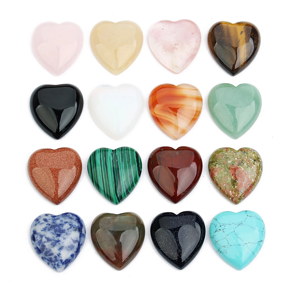 

5pcs 10mm Natural Stone Beads Heart Shape Black Onyx Tiger Eye Cabochon For DIY Ring Earring Bracelet Necklace Making Jewelry