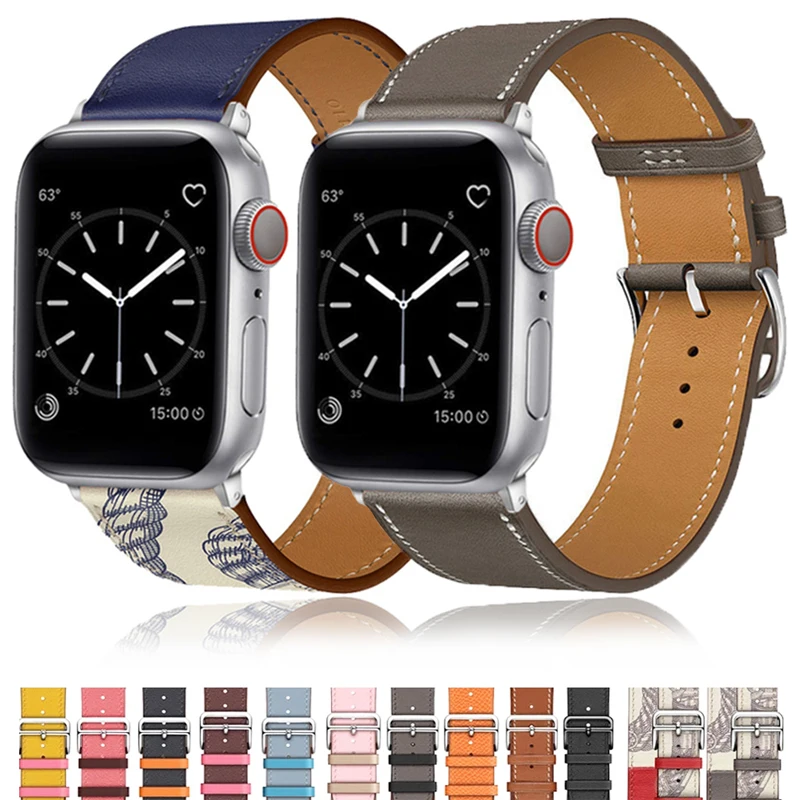 

Leather strap For Apple watch band 44mm 45mm 41mm 40mm 42mm 38mm Sports wristband correa bracelet for iWatch series 3 4 5 6 SE 7