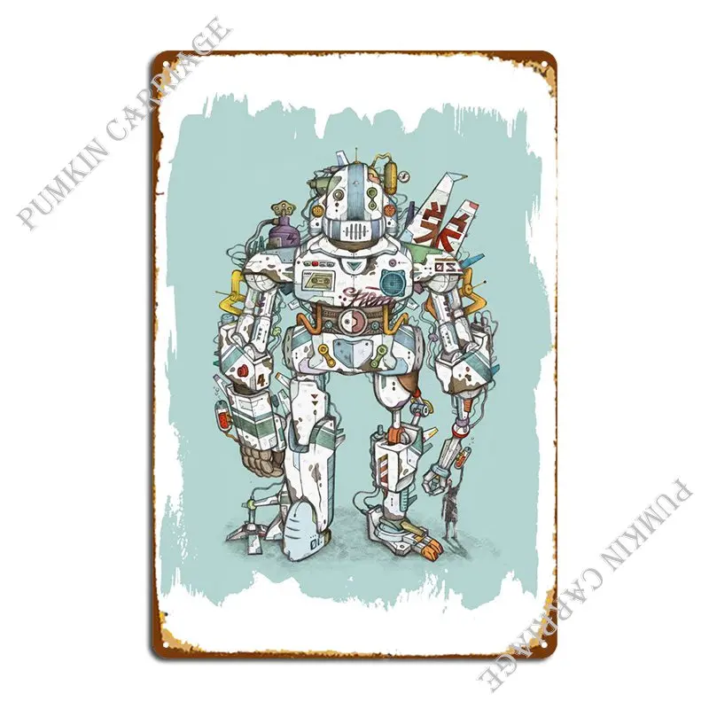 

Музыкальный проигрыватель робот металлический знак Забавный фотографический дизайн оловянный плакат