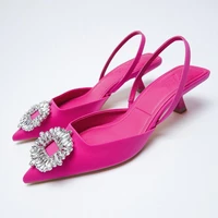 designer heels rhinestone grace shoes for wedding women pumps pointed stiletto sandals 2022 new banquet large size women shoes