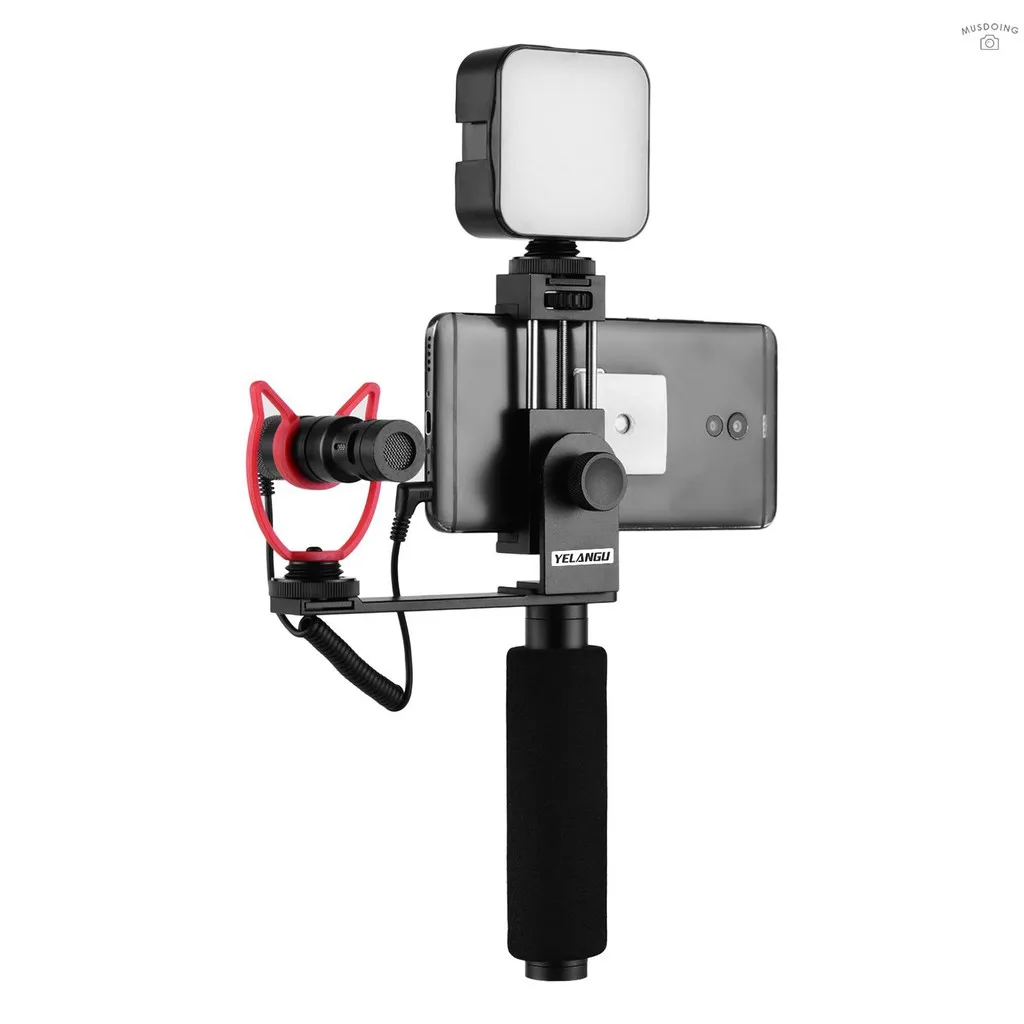 

Smartphone Vlogging Hand Grip Mobile Phone Video Recording Holder Handle Stabilizer Cellphone Clamp 40mm-85mm Width