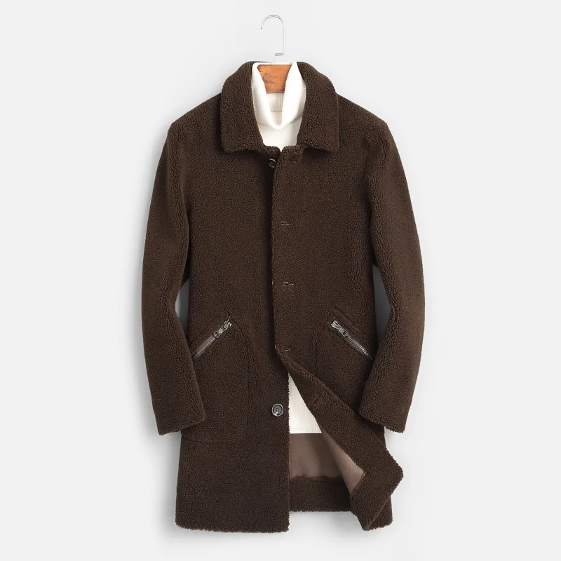 

Men Winter Long Sleeve Button Up Overcoat Casual Sheep Shearling Fur Coat Oversize Blue Thick Warm Wool Jacket Plus Size 4xl 5xl