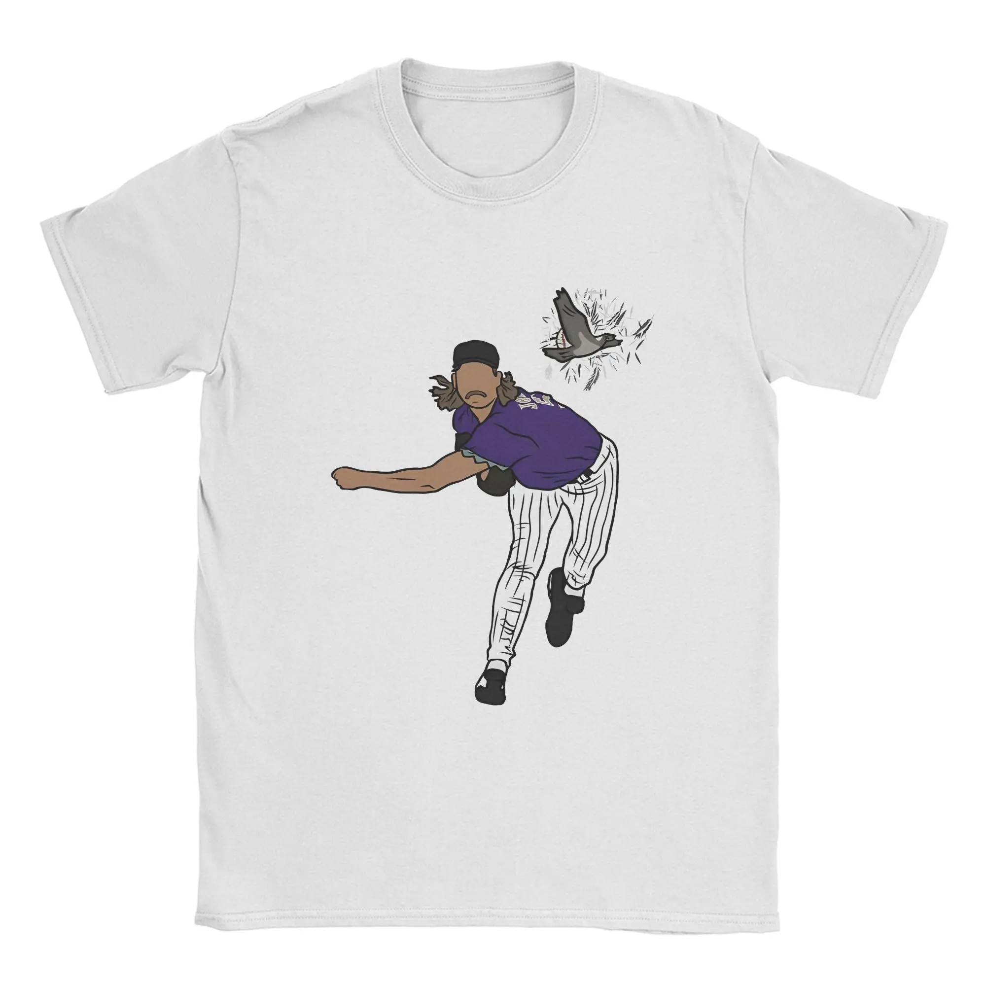 Футболки Randy Johnson Hits The Bird мужские потрясающие хлопковые футболки с круглым