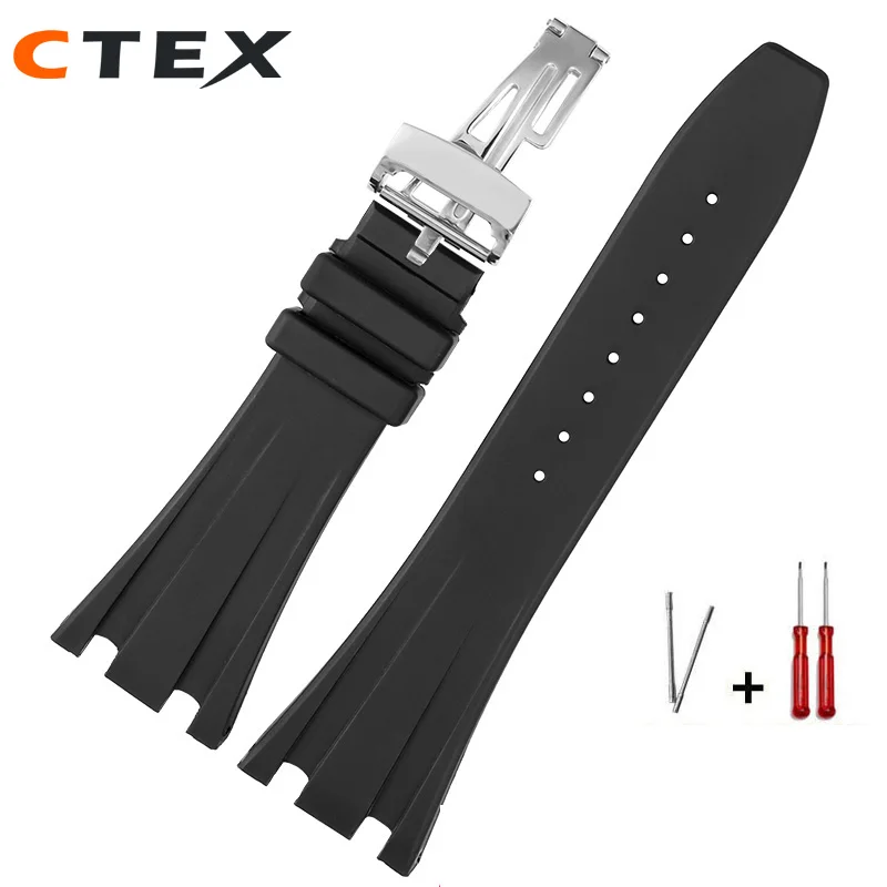 High quality Rubber watch strap 28mm watchband For AP15400 15710 15703 26470SO Royal Oak offshore men's Watchband Accessories