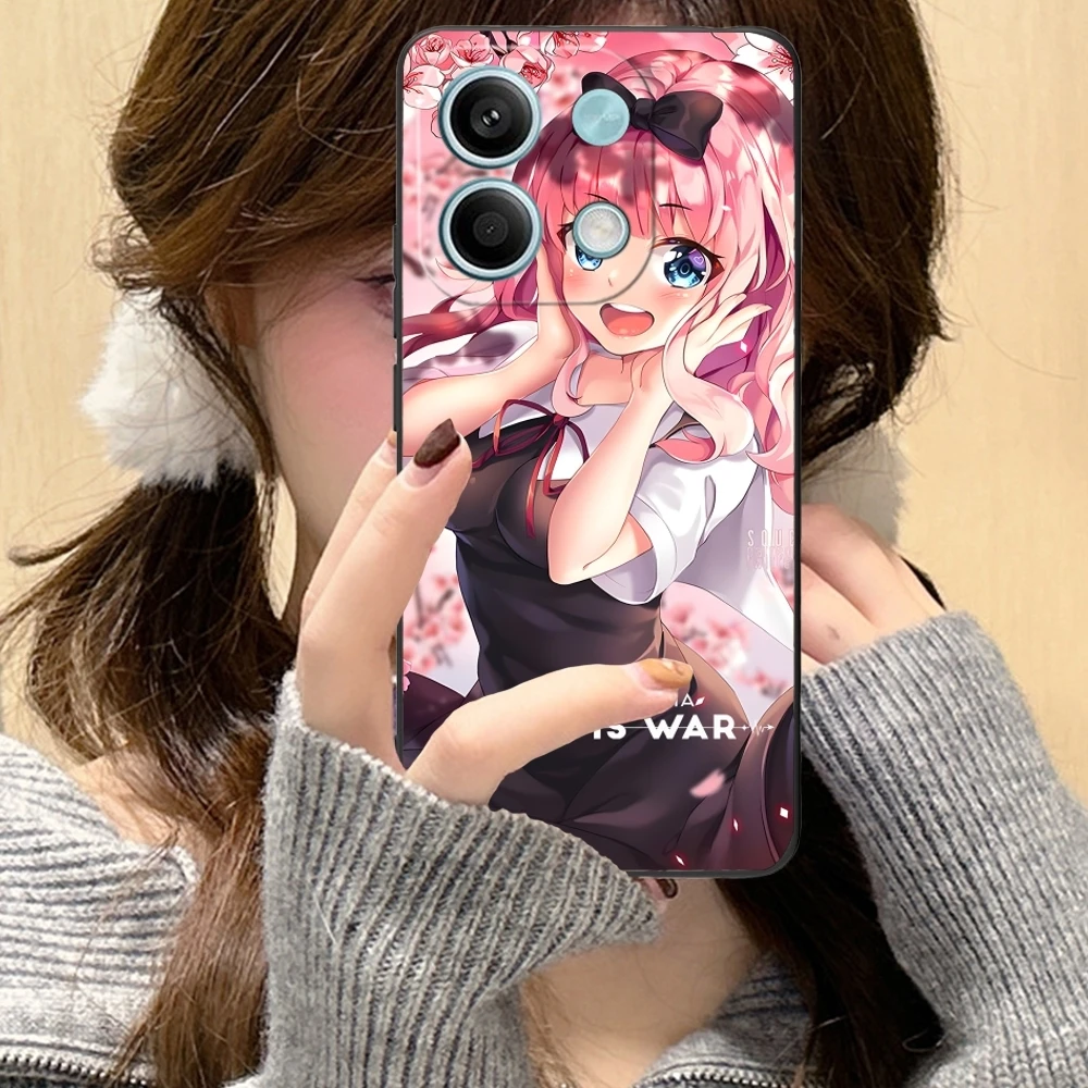 Чехол для мобильного телефона Kaguya Sama Chika Xiaomi Redmi Note 13 12 11 10 9 8 7 6 S A Pro Lite Plus 5G черный