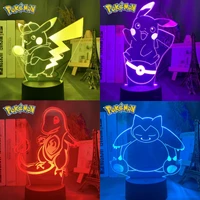 3d night light pokemon pikachu led creative gift bedroom desktop decoration cartoon character lamp childrens birthday gift
