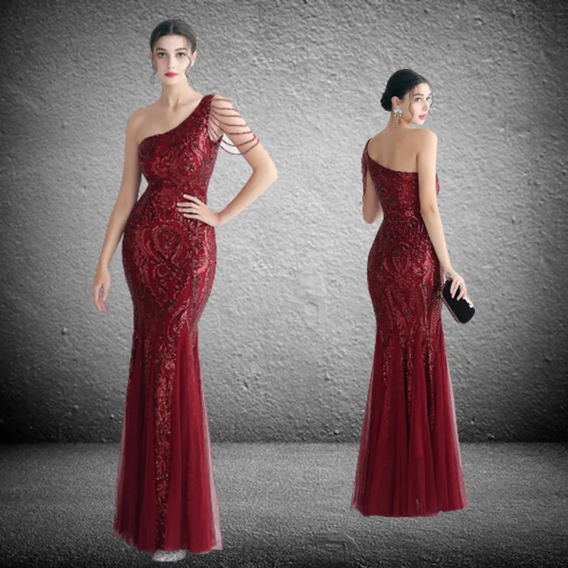 New Hot Selling Beads Vintage Silver Sequin Evening Dresss Women Sexy Bodycon Dress Short Party Prom Dress