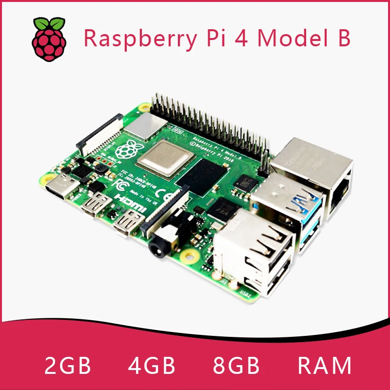 

Официальный Оригинальный Raspberry Pi 4 Model B; Комплект платы; Оперативная память 2 ГБ, 4 ГБ, 8 ГБ, 4 ядра, ЦП 1,5 ГГц, 3 скорости, чем Pi 3B +