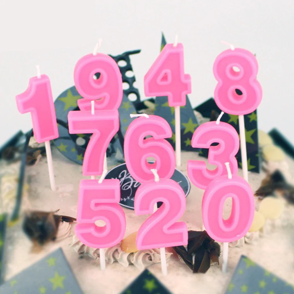 

Pink Number Cake Candle Happy Birthday Cake Topper Children Girl Boy Bar Party Birthday Supplies Decoration Cake Supplies