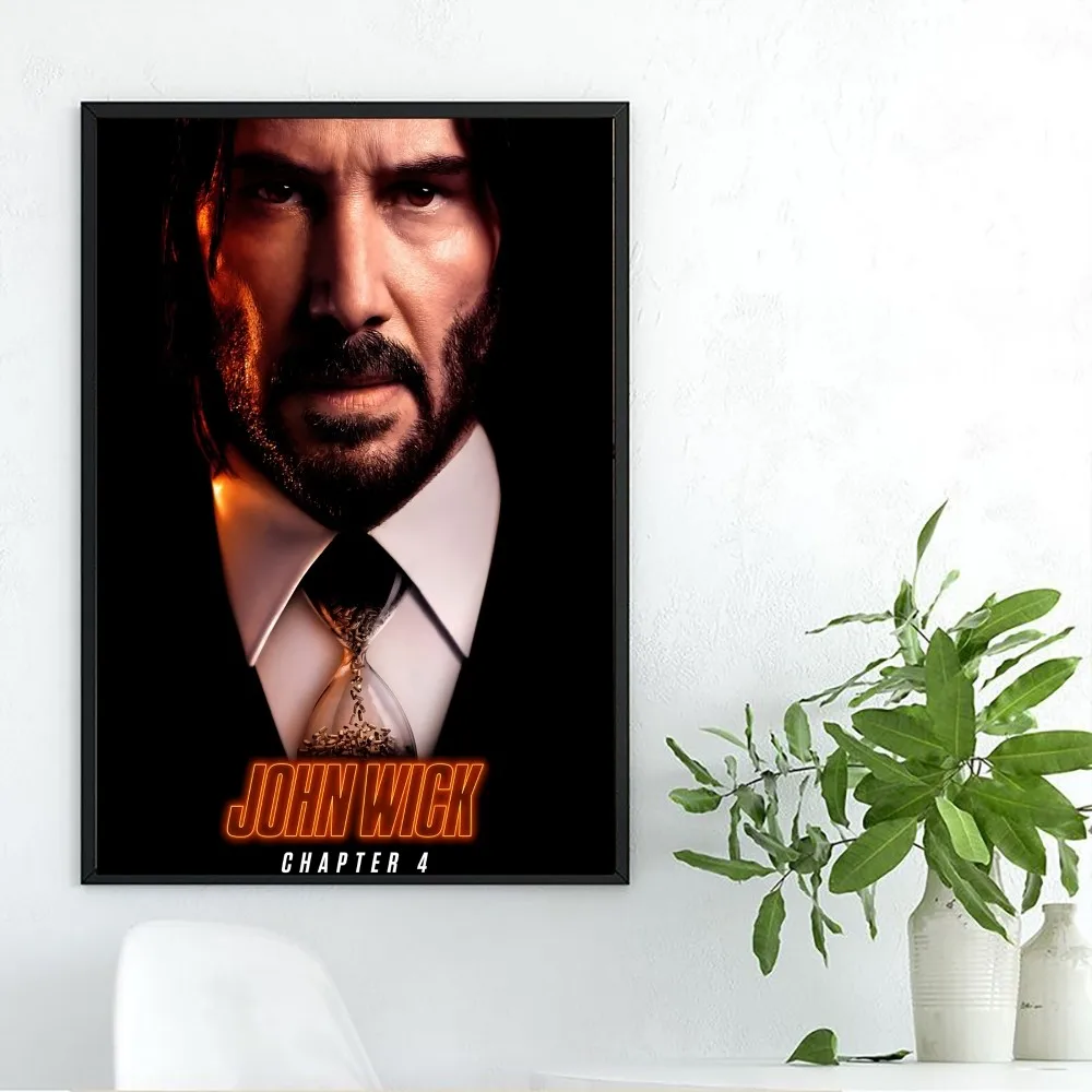 Movie John Wick Chapter 4 Poster Kraft Paper Vintage Wall Art Painting Study Aesthetic Small Size Stickers