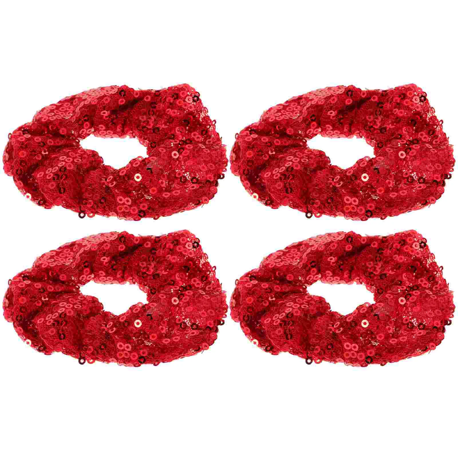 

4 Pcs Headband Large Intestine Hair Tie Party Decors Cartoon Ropes Rings Girls Ties Christmas Bungee Elastic
