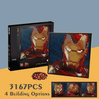 marvels avengers iron man pixel art decorative mosaic painting avatar stars space wars building block bricks gift kid toy