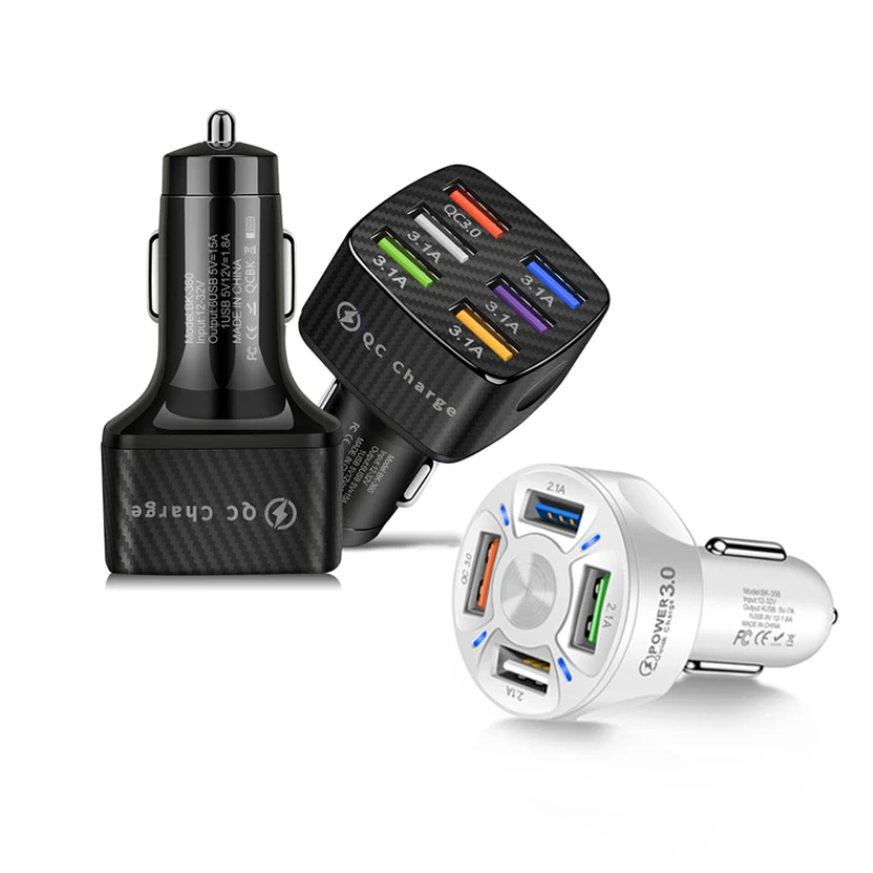 

6 USB Ports Car Charger 5V/3.1A Quick Charge Cigarette Lighter 12V/32V Universal Auto Power Adapter for Xiaomi IPhone Samsung