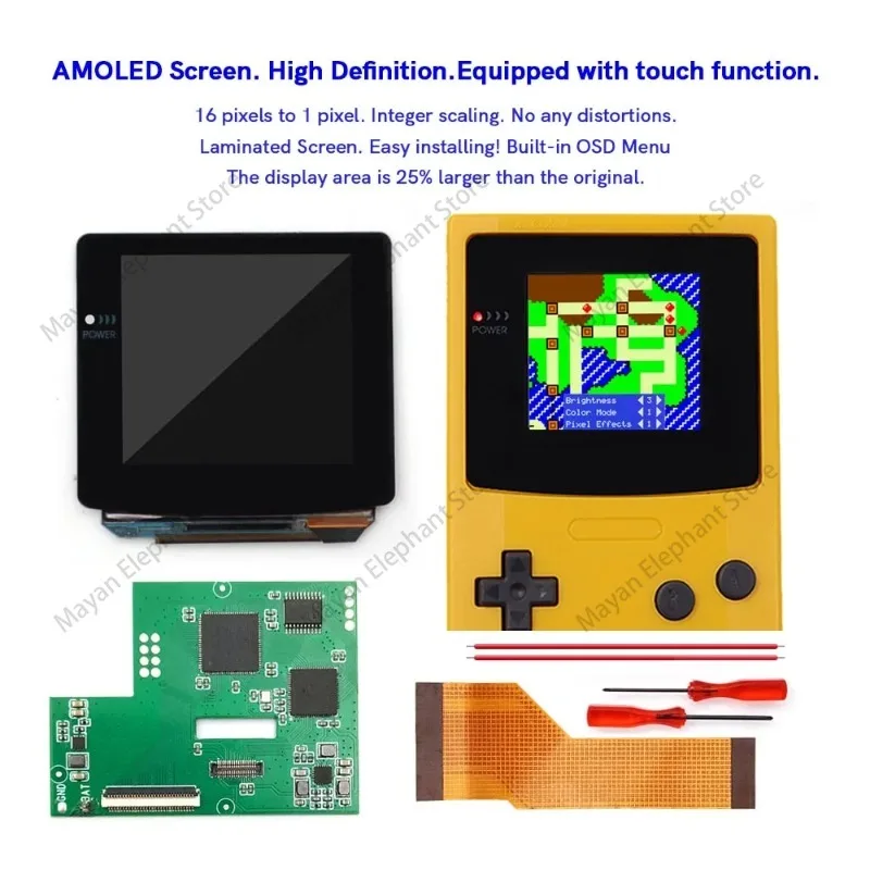 Новый ламинированный OLED-дисплей GBC 2024 сенсорный экран экранное меню AMOLED-экран RETRO