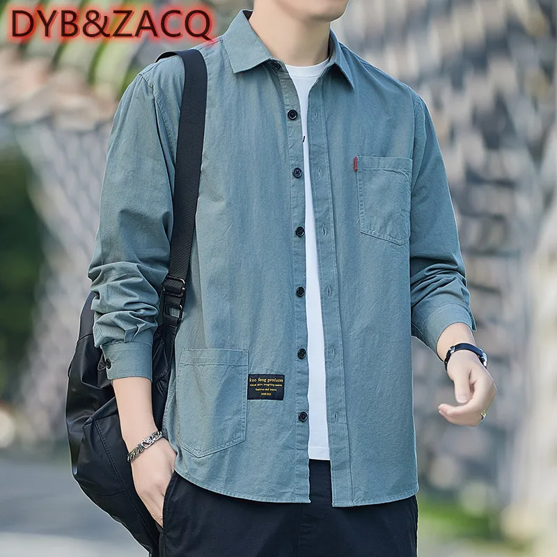 DYB&ZACQ Spring New Men's Long Sleeve Denim Shirts Autumn Korean Trend Cotton Loose Casual Shirt Male Classic Thin Jean Jacket