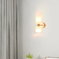 nordic glass ld wall light modern wall lamp for living room corridor aisle home decor light fixtures hotel bedroom bedside lamps