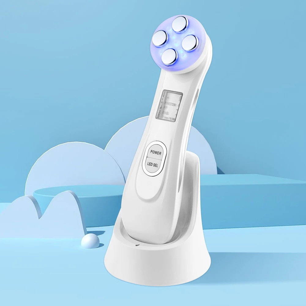 

Facial Mesotherapy Electroporation RF Radio Frequency LED Photon Face Lifting Tighten Wrinkle Removal Skin Care Face Massager