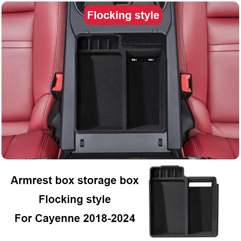 

Для Porsche Cayenne 2018 2019 2020 2021 2022 2023, ящик для хранения центральной консоли автомобиля, подлокотник, органайзер, чехол, аксессуары