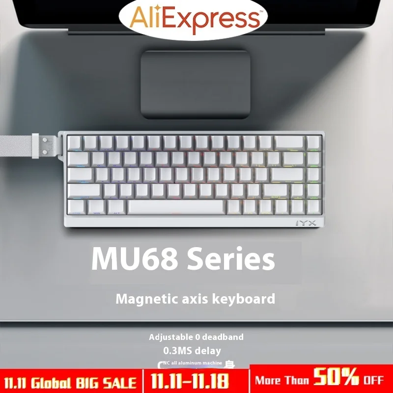 Iyx Mu68 Pro 68 клавиш с магнитным переключателем клавиатура из алюминиевого сплава 8k
