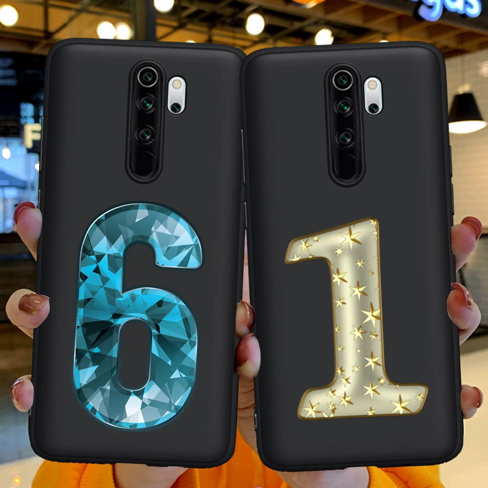 

Luxury Shiny Diamond Numbers Coque Funda for Xiaomi Mi 9T Redmi Note 5 6 7 8 8T 9 9S 10 10Pro K20 K30 9T Pro Phone Case cover