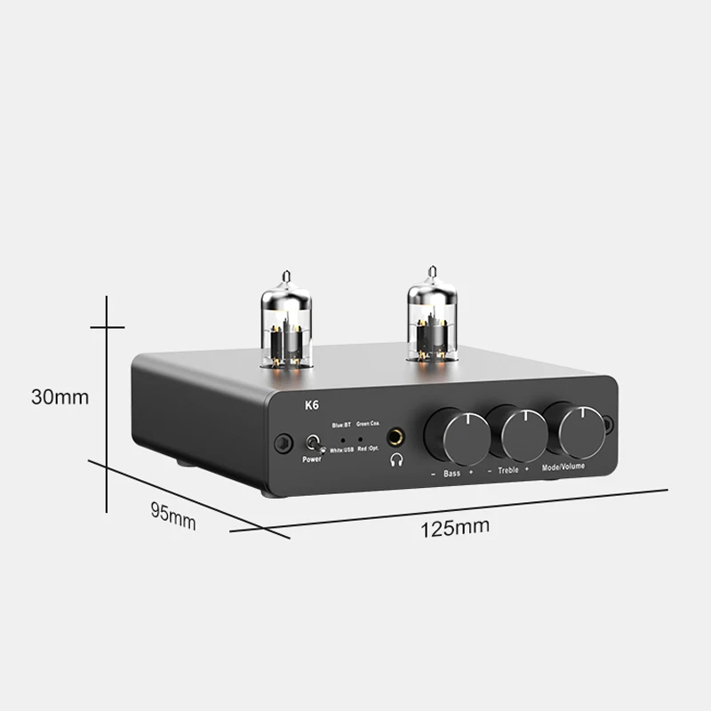 Усилитель наушников TRASAM Tube с USB DAC ES9018K2M предусилителем 24 бит/192 кГц Bluetooth 5.0 APTX-HD HiFi Audio Preamp Earphone AMP on.