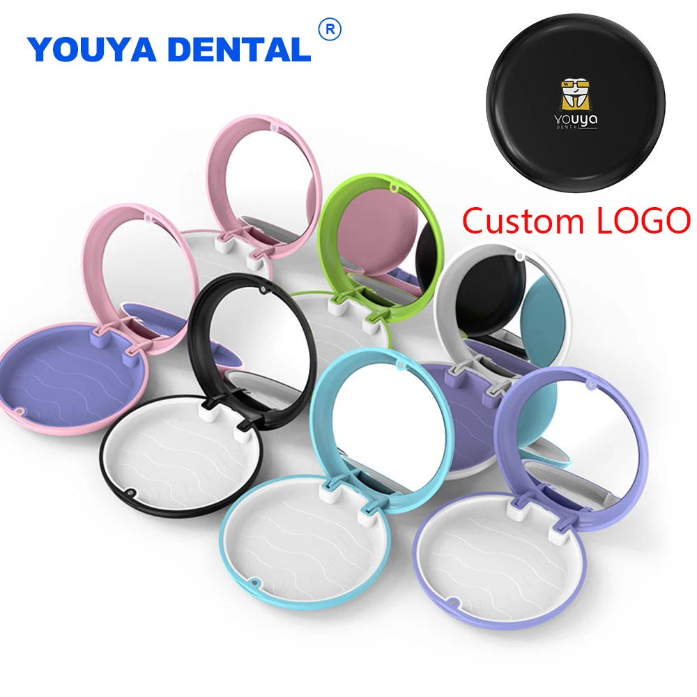 50pcs Denture False Bath Box Case Orthodontic case Retainer Box Teeth Container Protective Oral Hygiene Organizer Custom LOGO