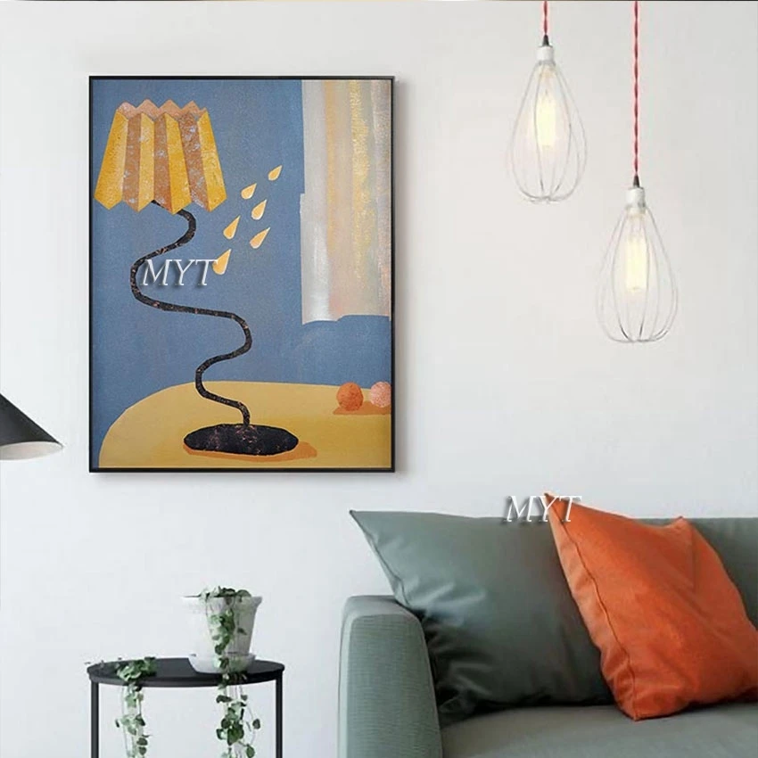 

Abstract Wall Decor For Sleeping Room Canvas Handmade Picture Art Table Lamp Oil Paintings Unframed Modern Acrylic Artwork