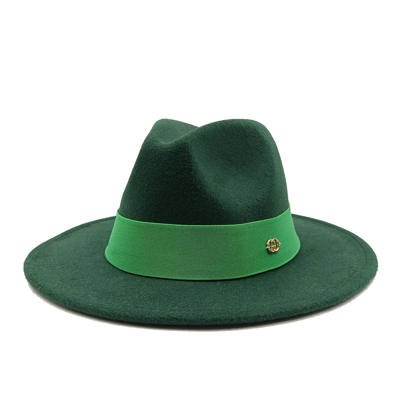 Желтая фетровая шляпа джазовая Зимняя монохромная Мужская и женская модная