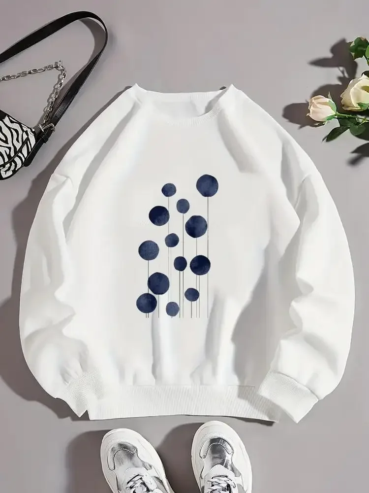 

Watercolor Geometric Trend 90s Fashion Clothing Women Spring Autumn Winter Graphic Sweatshirts Fleece Female Print Pullovers