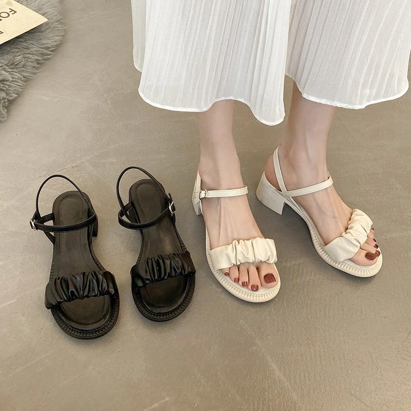 

2022 Summer Black Platform Sandals Block Heels Sale Of Women's Shoes Suit Female Beige Med Espadrilles Chunky New Nude Clear Hig