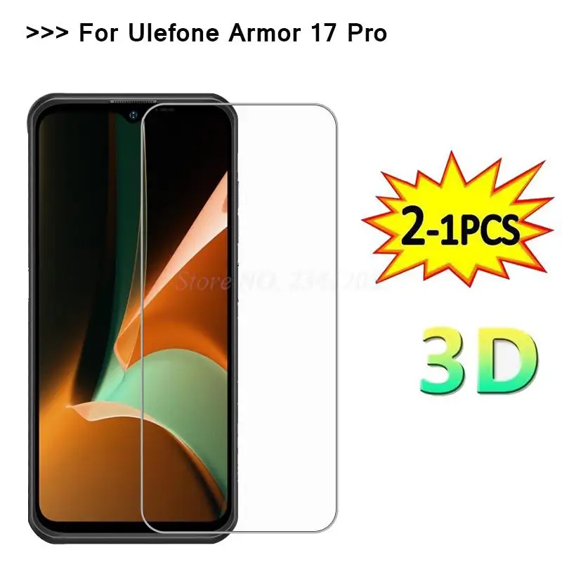 

2-1PCS Tempered Glass For Ulefone Armor 17 Pro Screen Protector Protective Glass For Ulefone Armor 17 Pro 6.58" Smartphone Film