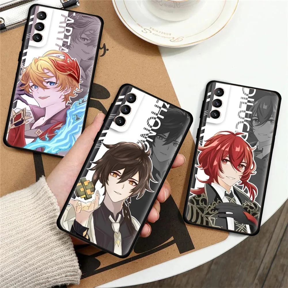 

Genshin Impact Diluk Black Bumper Case For Samsung Galaxy S22 S23 S20 FE S21 Ultra S10 S9 Plus S8 S10e S7 Phone Cover