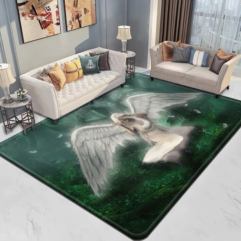 Священный ковер Angel Cartoon для гостиной кемпинга незнакомых вещей коврика пикника