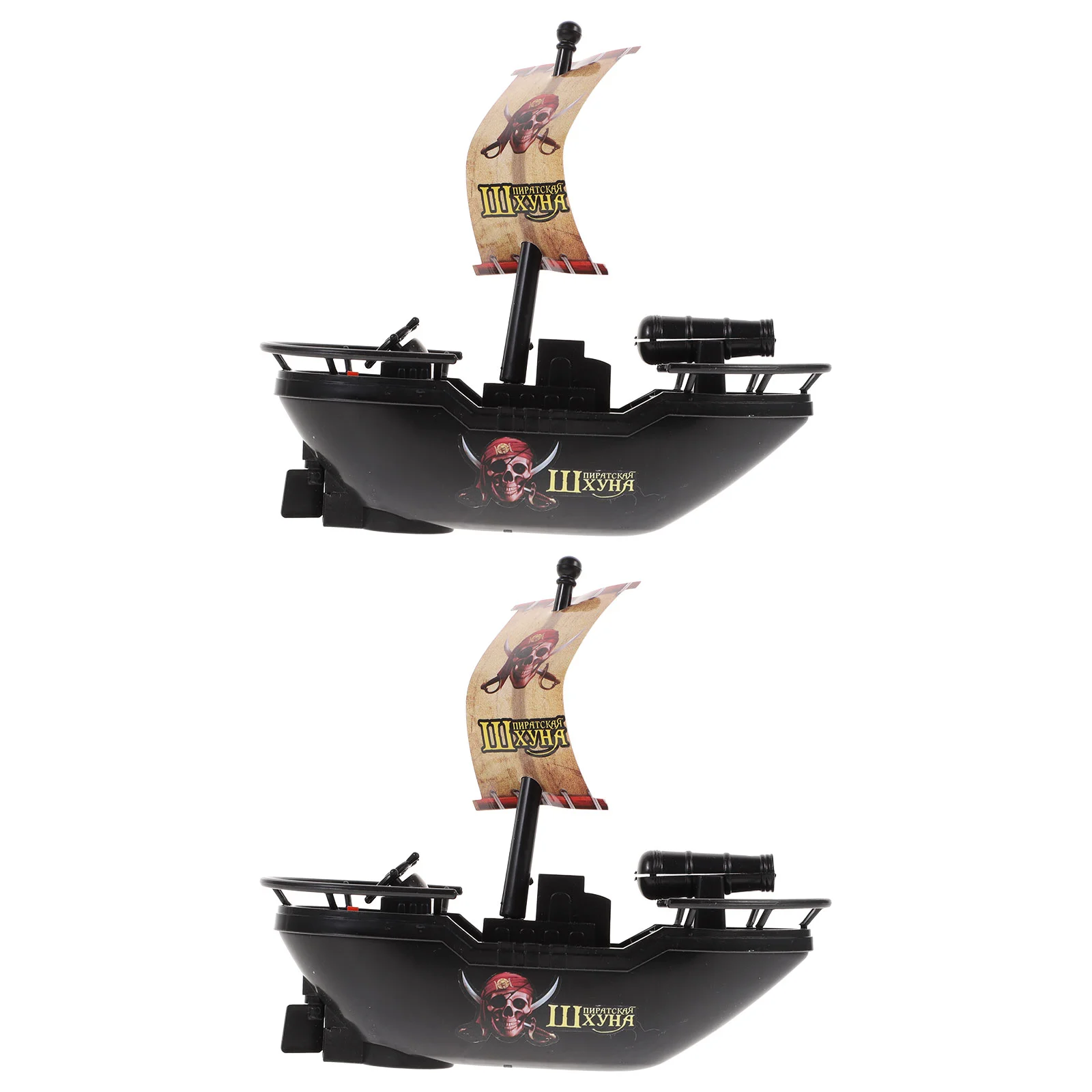 

2 Pool Pirate Electric Ship Adventure Playset Sailboats Model Bathtub Bath Time for Swimming Pool Bathroom Great Gift