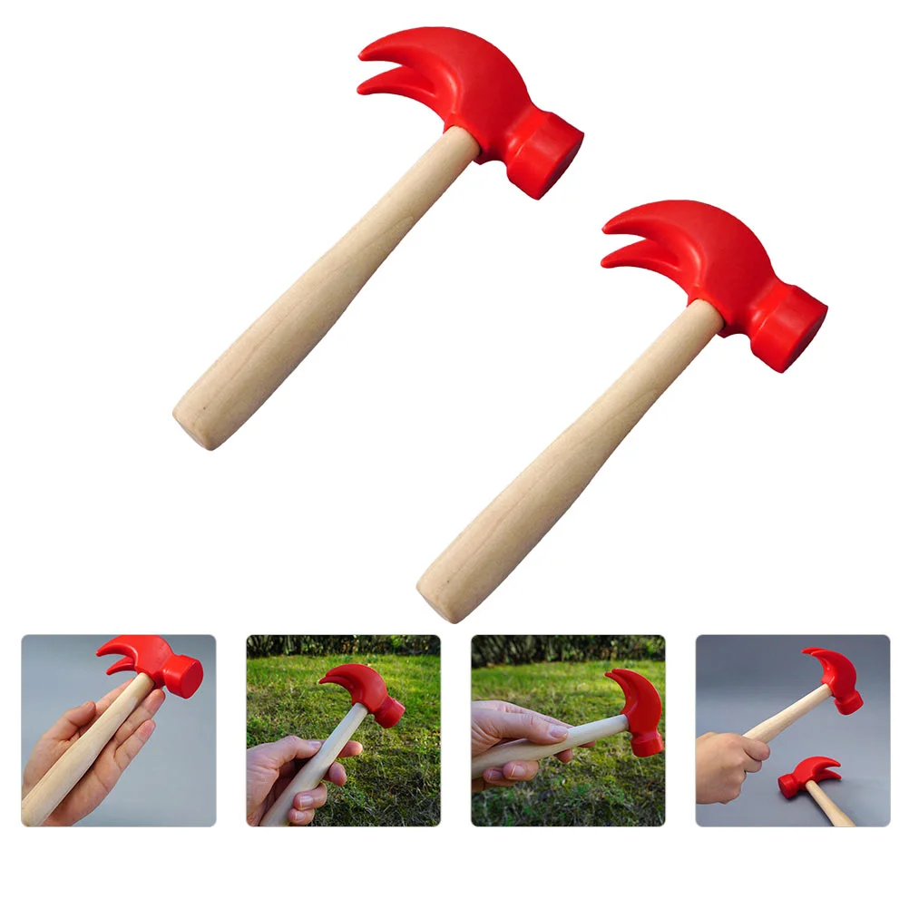 

2Pcs Wooden Mallet Pounding Beating Gavel Toys Pounding Bench Maintenance Tools for Boys Red