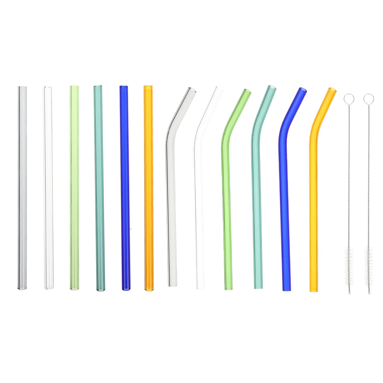 

1 Set of Reusable Glass Straws Colorful Glass Straws Beverage Drinking Straws Party Use Straws
