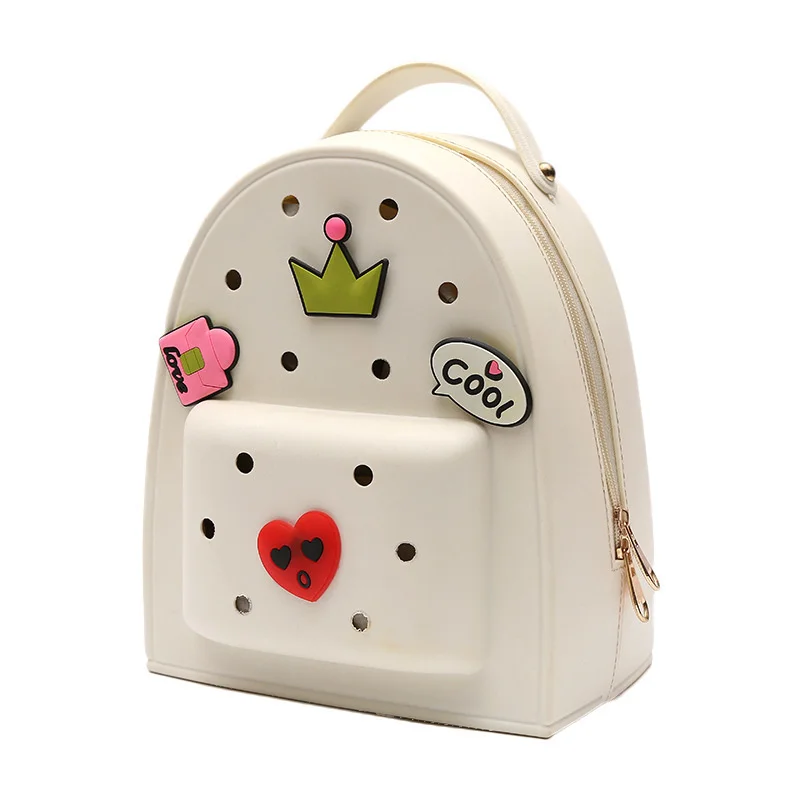 

Summer Silicone Backpacks Candy Color Waterproof PVC School Bags Silicone Women Shoulder Bags Girls Backpack