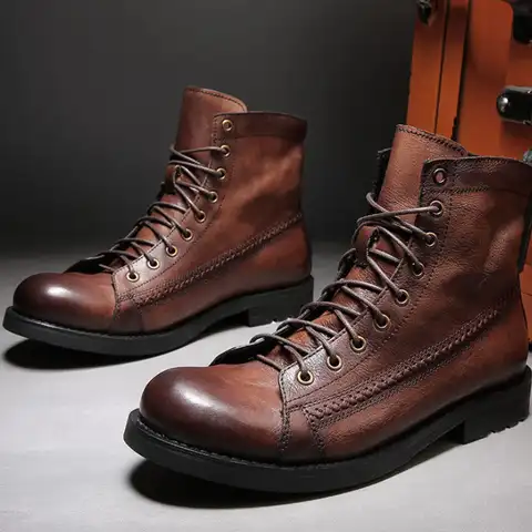 обувь рабочая мужская ботинки мужские мужская обувь рабочая обувь мужская Кожаные ботинки в британском стиле для мужчин, Уличная обувь для ...