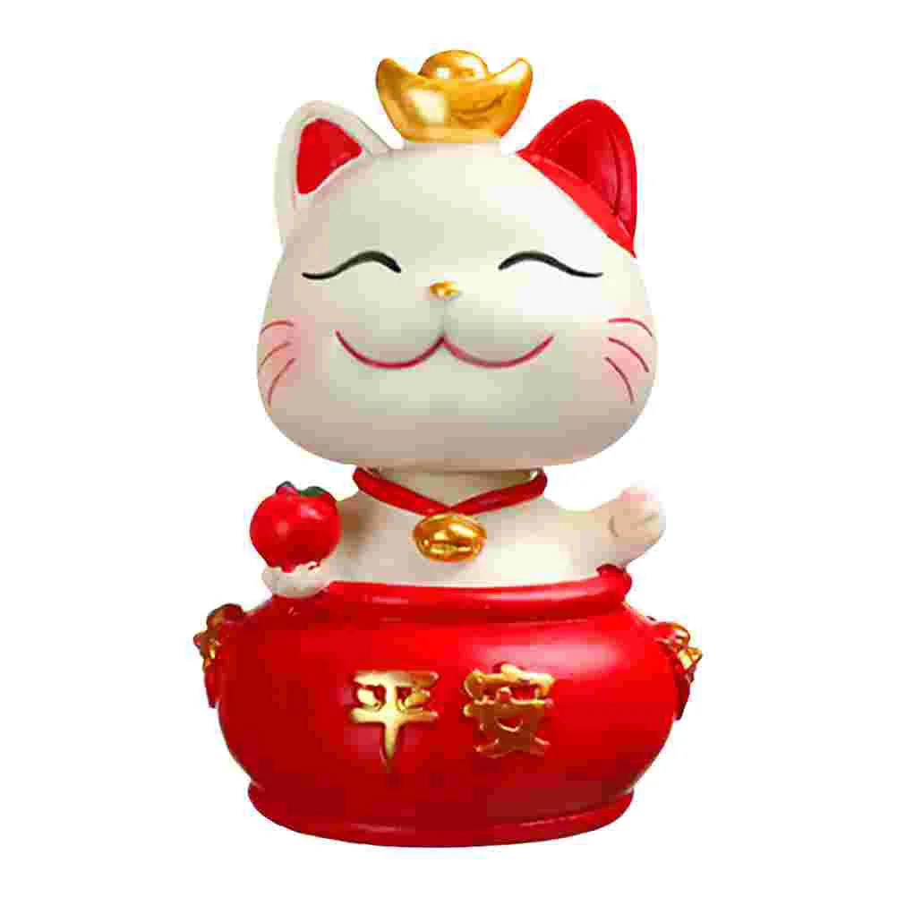 

Cat Lucky Luck Figure Figurine Fortune Maneki Neko Statue Money Ornament Car Animal Waving Figurines Arm Mini Wealth Sculpture