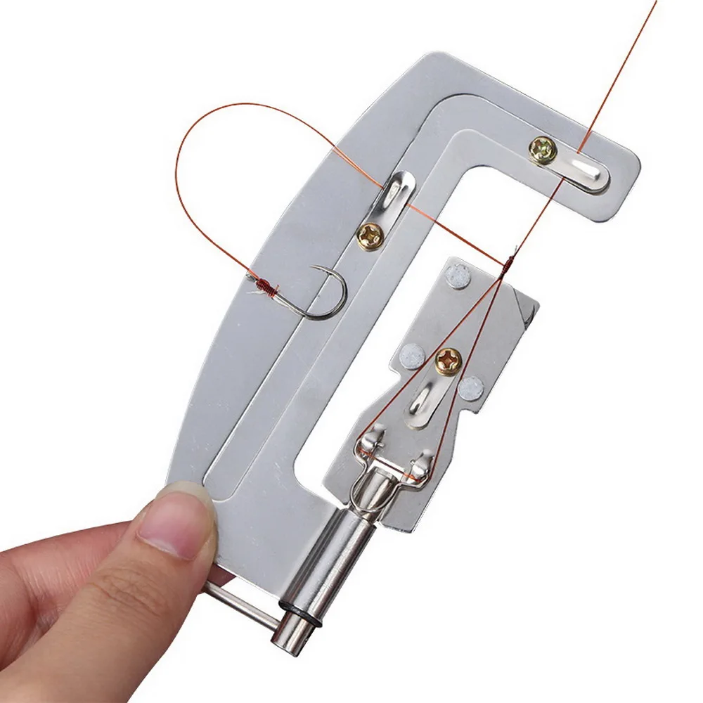 Fishing Accessories Semi Automatic Fishing Hooks Line Tier Machine Portable Stainless Steel Fishhook Line Knotter Tying Tackle