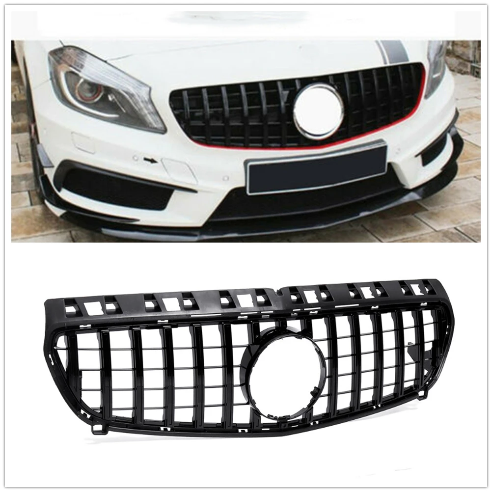 

Front Grille For Mercedes Benz A Class W176 2013-2015 A180 A200 A250 A45 Grill GT Style Black/Silver Upper Bumper Hood Mesh Grid