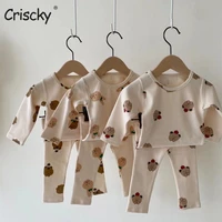 criscky children pajamas set kids baby girl boys casual clothing costume long sleeve children sleepwear pajamas sets