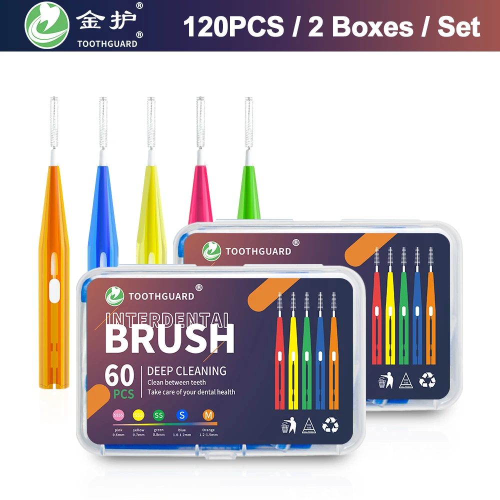 

Toothguard 120pcs Interdental Brush Clean Between Teeth Orthodontic Cleaning Tool Cepillos Interdentales Brosse Interdentaire