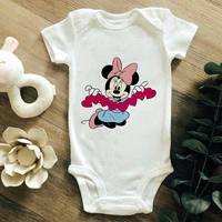 disney white summer new baby onesie short sleeve minnie mouse graphic series fashion 0 24m girl boy romper outdoor casual style