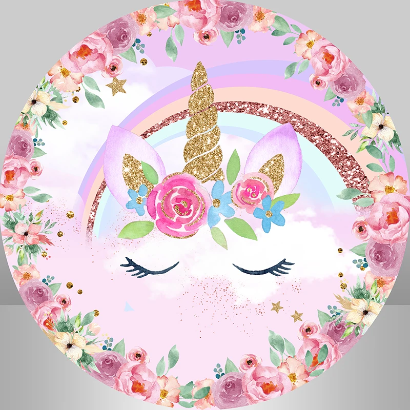 

Цветок Единорог краситель ресниц детский душ круг Декор канделябр баннер крышки