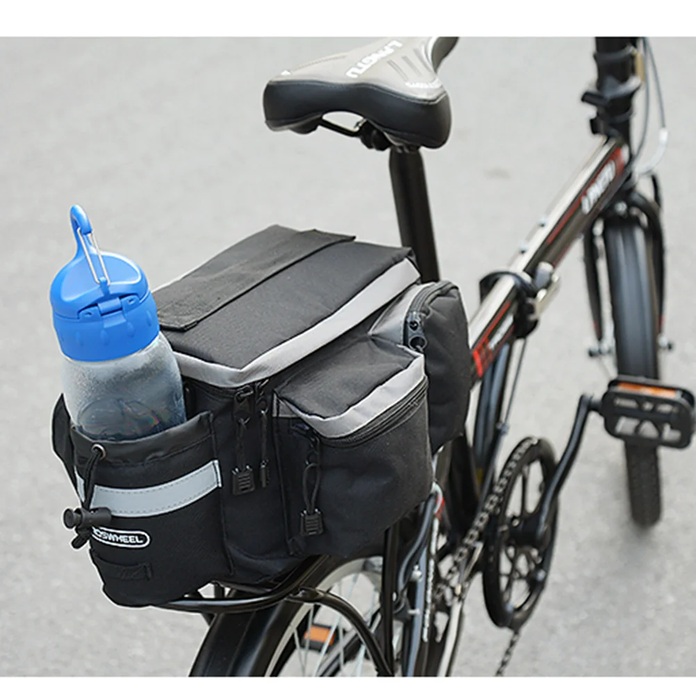 Cycling Bike Rear Tail Seat trunk Bag Multi Function Carrying Luggage Single Shoulder - Black (28*14*16CM)